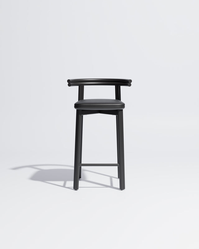 Twill Metal Counter Chair Upholstered | Gibson Karlo | DesignByThem ** Black / Knoll Prairie - 018 (Outdoor Suitable)