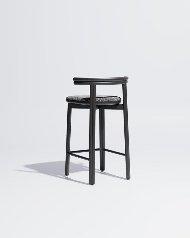 Twill Metal Counter Chair Upholstered | Gibson Karlo | DesignByThem ** Black / Kvadrat Zero - 004 (Indoor Only)
