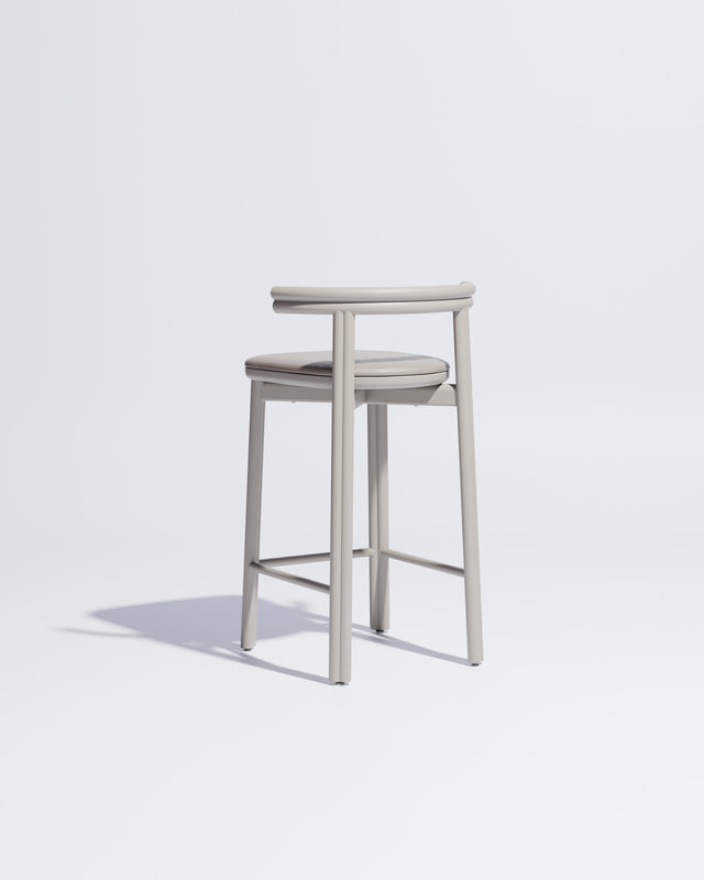 Twill Metal Counter Chair Upholstered | Gibson Karlo | DesignByThem ** Silk Grey / Knoll Prairie - 056 (Outdoor Suitable)