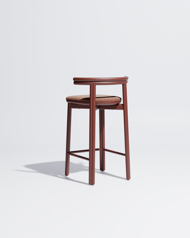 Twill Metal Counter Chair Upholstered | Gibson Karlo | DesignByThem ** Rust Red / Kvadrat Zero - 008 (Indoor Only)