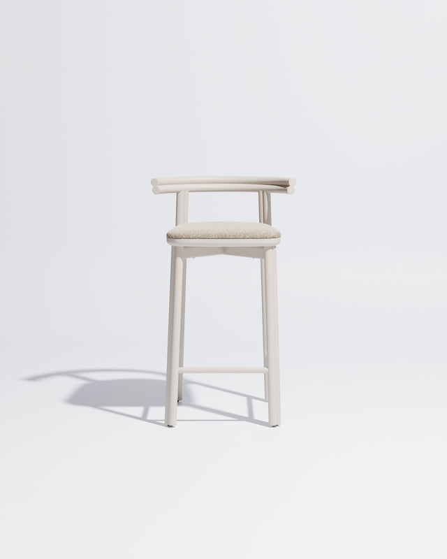 Twill Metal Counter Chair Upholstered | Gibson Karlo | DesignByThem ** Soft White / Kvadrat Zero - 001 (Indoor Only)