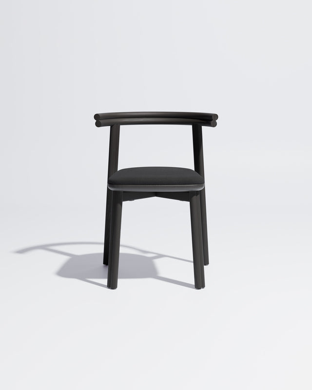 Twill Timber Dining Chair Upholstered | Gibson Karlo | DesignByThem ** Black / Maharam Merit - 004