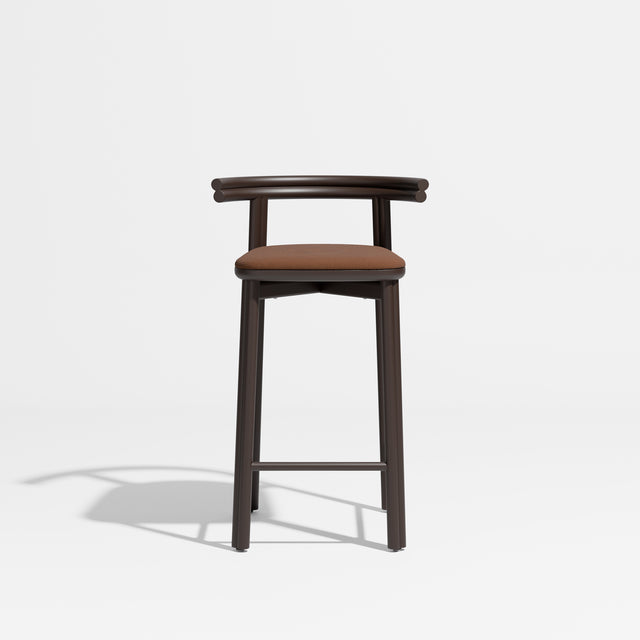 Twill Counter Chair - Metal Upholstered | Gibson Karlo | Design By Them ** Chocolate Brown / Maharam Merit 033