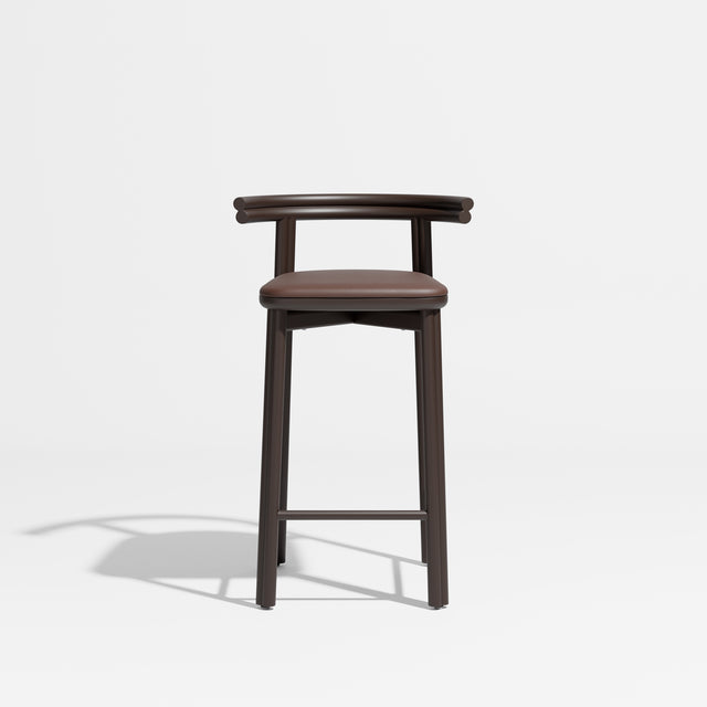 Twill Counter Chair - Metal Upholstered | Gibson Karlo | Design By Them ** Chocolate Brown / Knoll Prairie 032