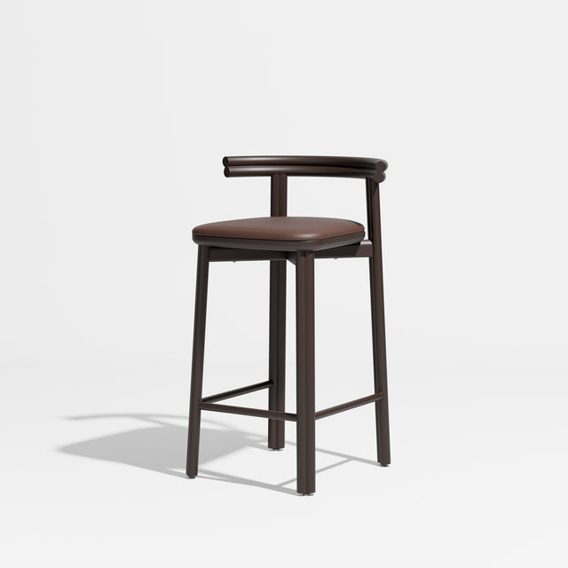 Twill Counter Chair - Metal Upholstered | Gibson Karlo | Design By Them ** Chocolate Brown / Knoll Prairie 032