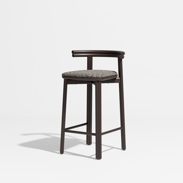 Twill Counter Chair - Metal Upholstered | Gibson Karlo | Design By Them ** Chocolate Brown / Kvadrat Zero 0011 (Indoor Only)