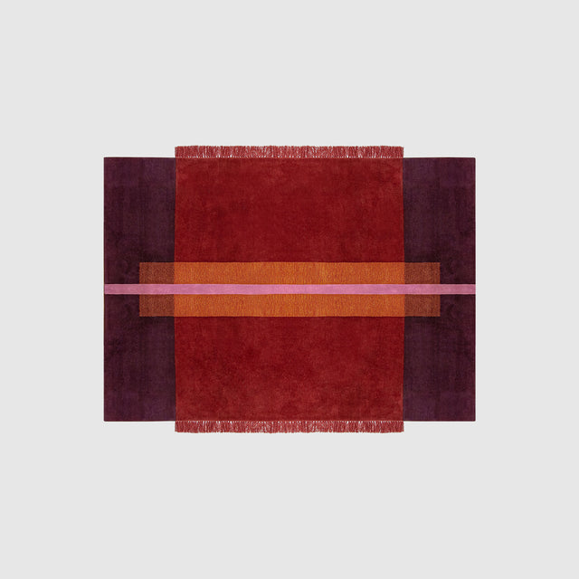 Overlay Rugs | Rectangle Burgundy | Fringed Geometric Rug | Danielah Martinez | DesignByThem