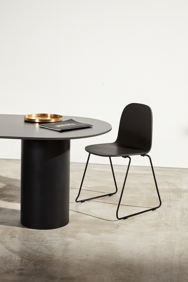 Potato Chair - Black Oak - Sled Base