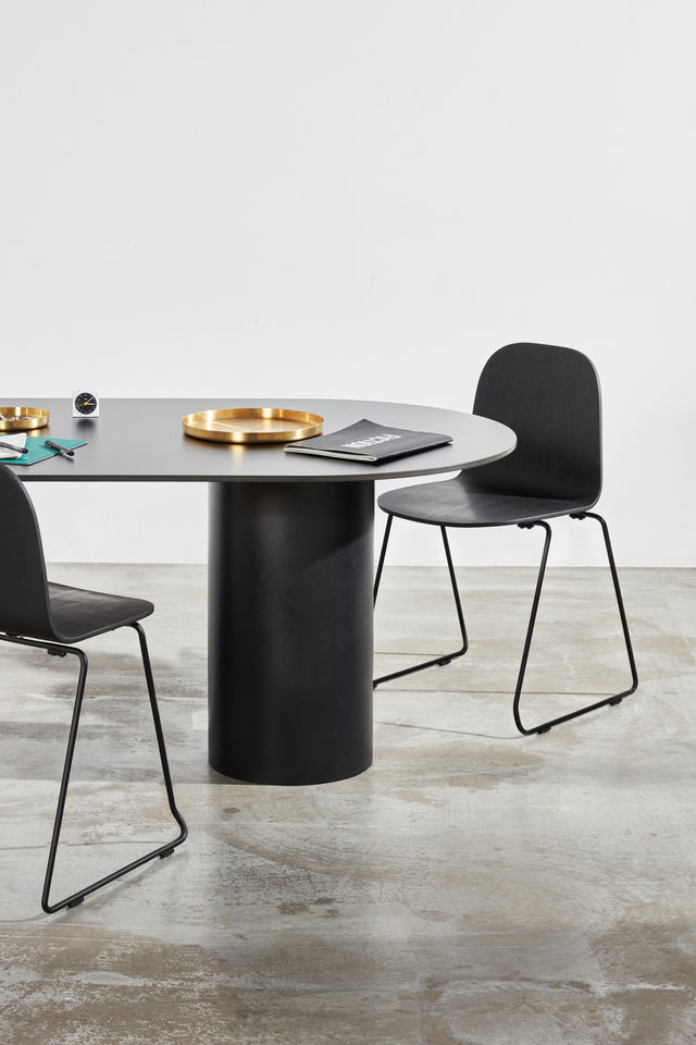 Potato Chair - Black Oak - Sled Base