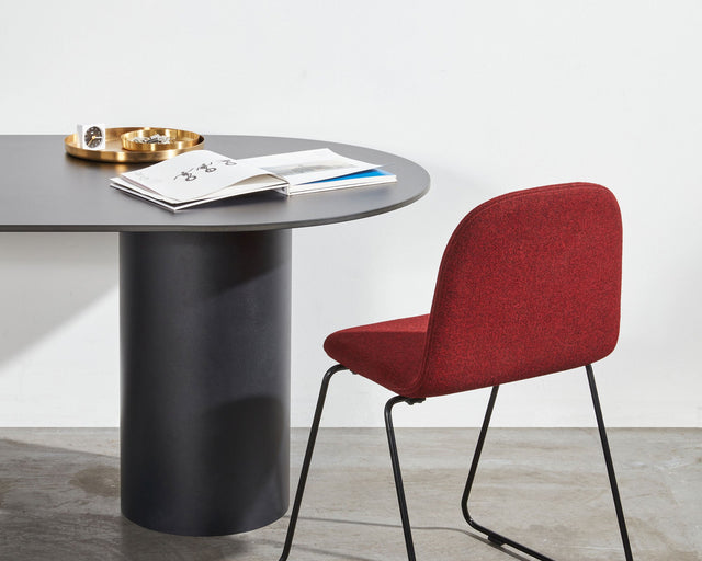 Potato Chair | Stacking Sled Timber & Upholstered Dining Office Chair with Handle | GibsonKarlo | DesignByThem ** Tonica 2 - 0612