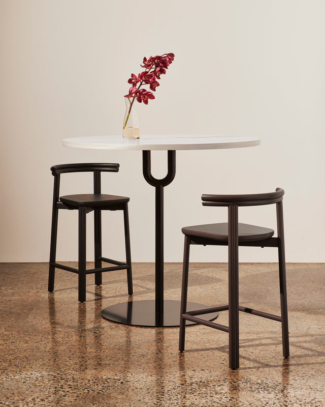 Twill Bar Chair - Metal Upholstered | Chocolate Brown | Gibson Karlo | Design By Them