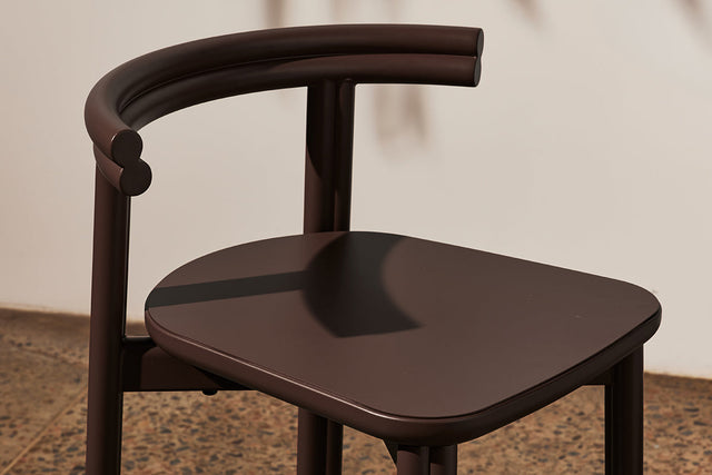 Twill Bar Chair - Metal Upholstered | Chocolate Brown | Gibson Karlo | Design By Them