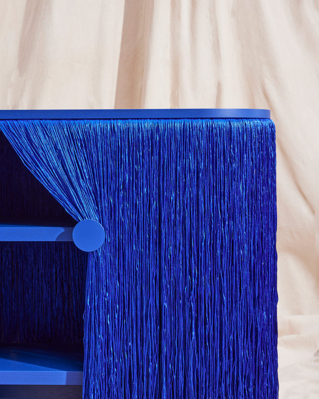 Blue Weaver Cabinet | Fringed Credenza | Elliat Rich | DesignByThem