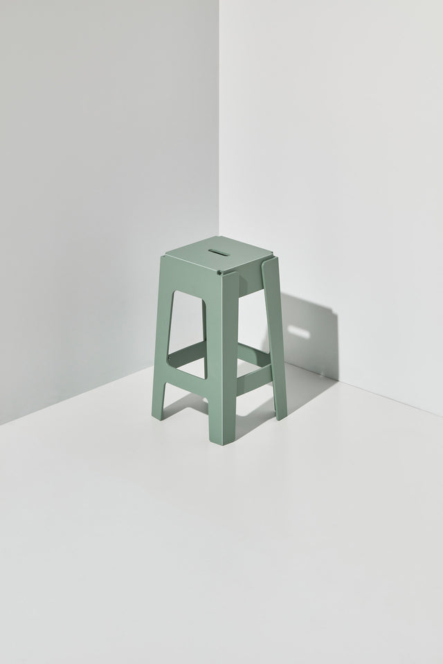 Sage Butter Bar Stool | 80% Recycled Plastic Indoor Outdoor Furniture | Nicholas Karlovasitis & Sarah Gibson | Design By Them