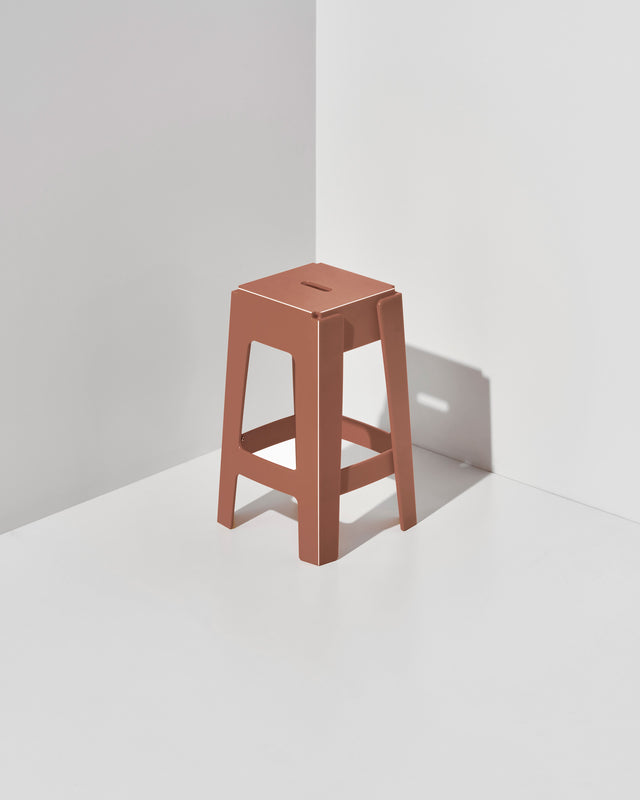 Clay Butter Bar Stool | 80% Recycled Plastic Indoor Outdoor Furniture | Nicholas Karlovasitis & Sarah Gibson | Design By Them