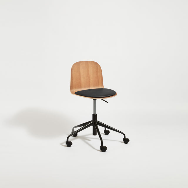 Potato Chair | Swivel Gaslift & Timber Dining Office Chair with Handle | GibsonKarlo | DesignByThem
