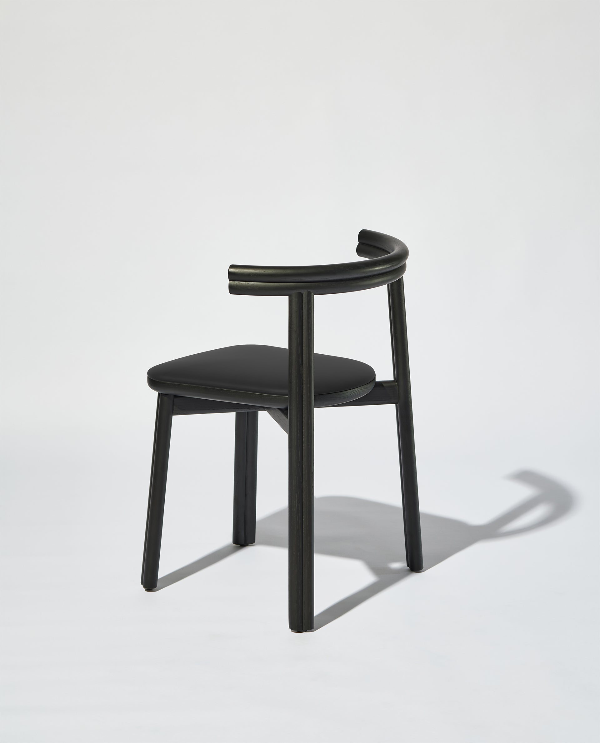 Twill Chair Upholstered Seat | Black Timber Dining Chair | GibsonKarlo | DesignByThem ** HF2 Maharam Lariat (Vinyl) 006 Black