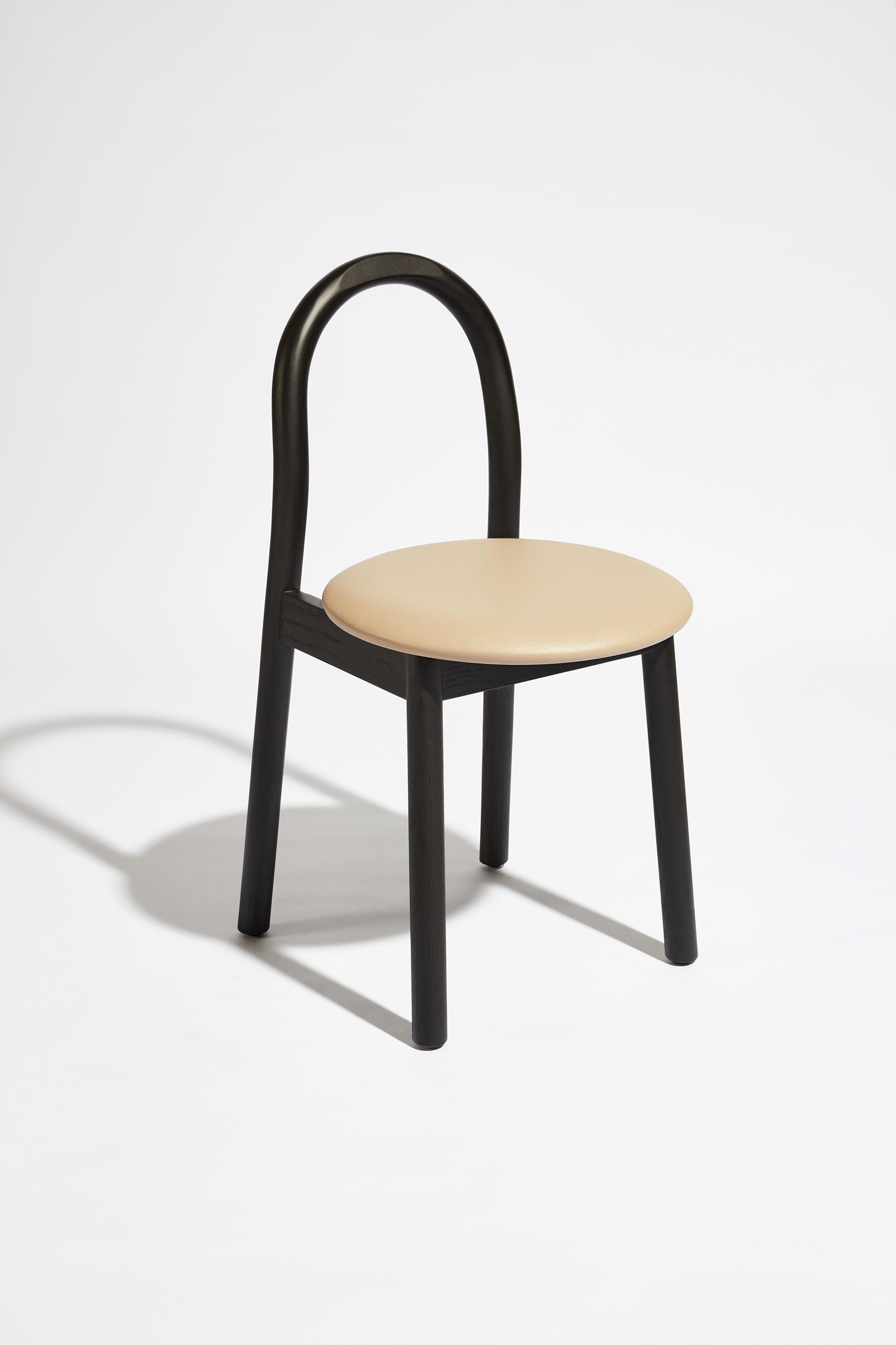 Bobby Chair Upholstered | Black Timber Wooden Dining Chair | Daniel Tucker | DesignByThem ** HL1 Primary - Ivory / Black Stained Ash