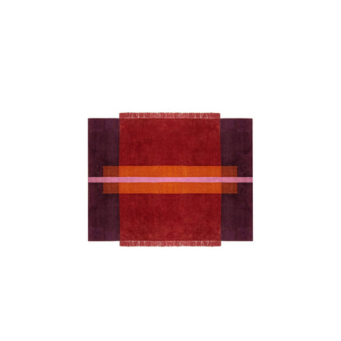Overlay Rugs | Rectangle Burgundy | Fringed Geometric Rug | Danielah Martinez | DesignByThem