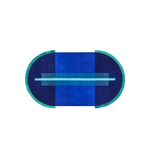 Overlay Rugs | Pill Blue | Fringed Geometric Rug | Danielah Martinez | DesignByThem