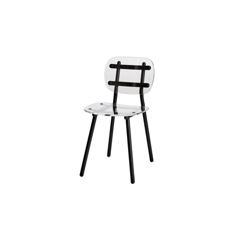 Fenster Dining Chair | Clear Acrylic & Black Stainless Steel Indoor Outdoor Seating | GibsonKarlo | DesignByThem