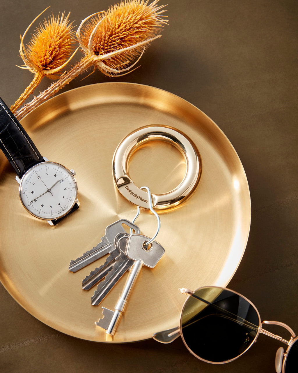 Oscar Keyring Solid Brass Ring DesignByThem