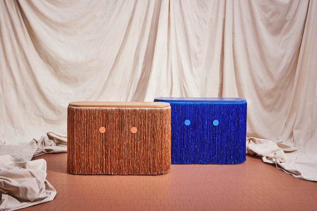 Weaver Cabinet | Fringed Credenza | Oak Copper and Ultra Blue | Elliat Rich | DesignByThem | Gallery