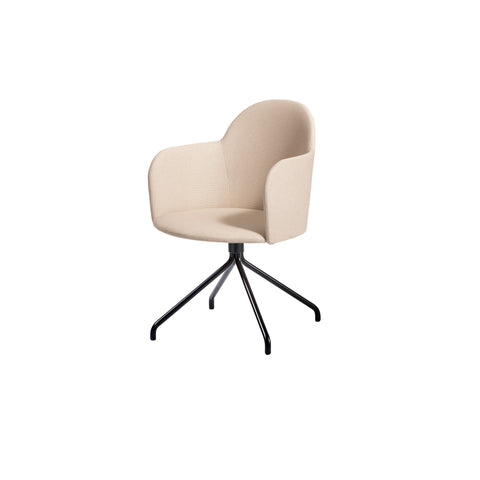 Potato Armchair Swivel Black Base | Office or Dining Tub Chair | Gibson Karlo | DesignByThem ** HF2 Messenger - 078 Tusk
