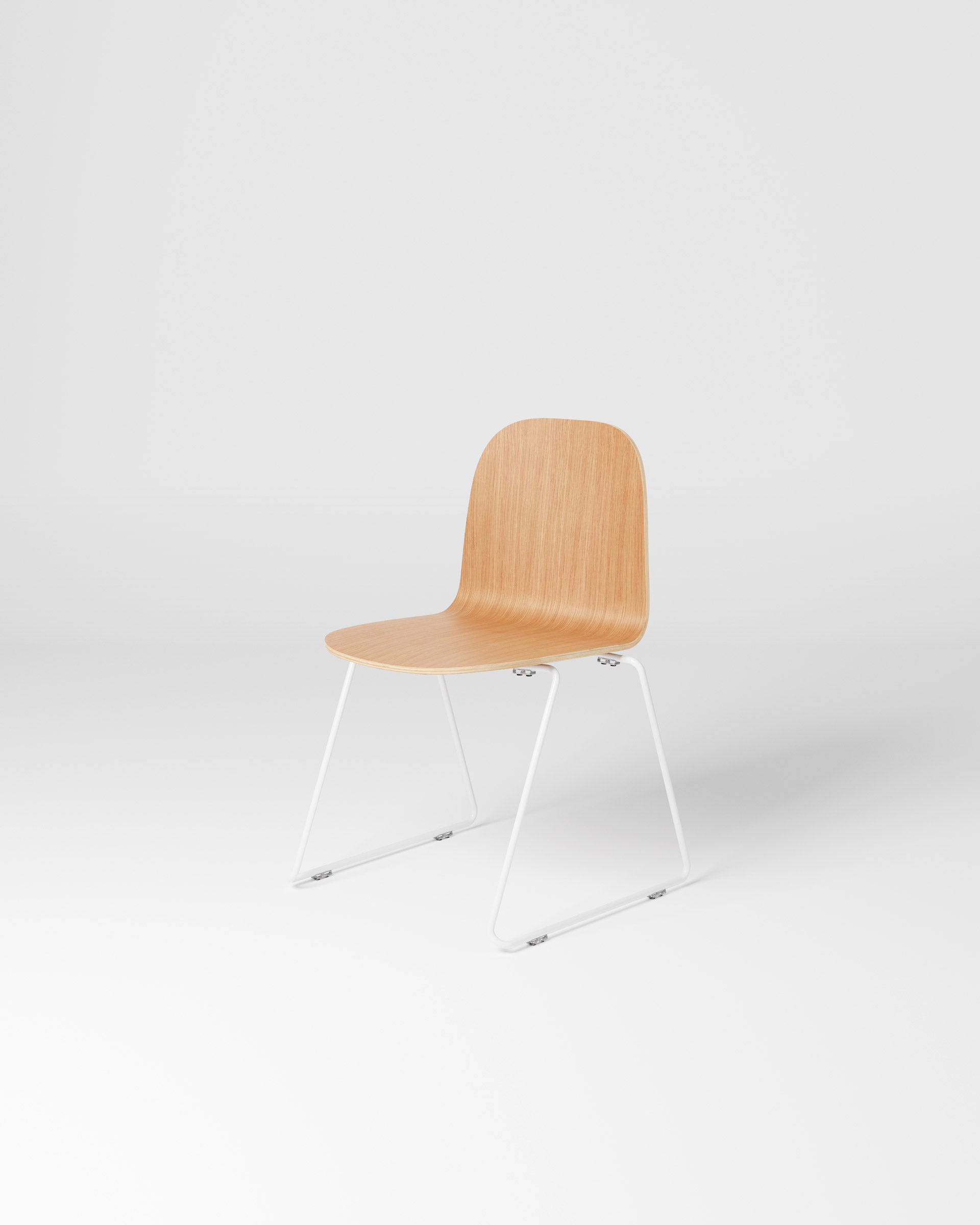 Potato Chair | Stacking Sled Timber & Upholstered Dining Office Chair with Handle | GibsonKarlo | DesignByThem