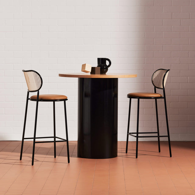 Piper Bar Counter Chair Upholstered | Fabric or Leather Seat | Designed by GibsonKarlo | DesignByThem | Piper Bar Chair ** Knoll Prairie - 027 Almond