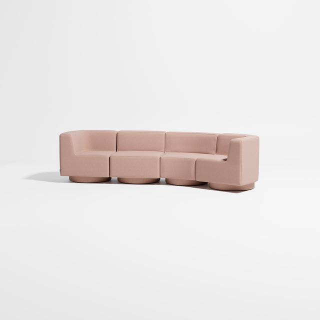 Confetti Modular Lounge - 4 Seater Angle Right | Upholstered Base | Gibson Karlo | Design By Them ** Maharam Merit 0036