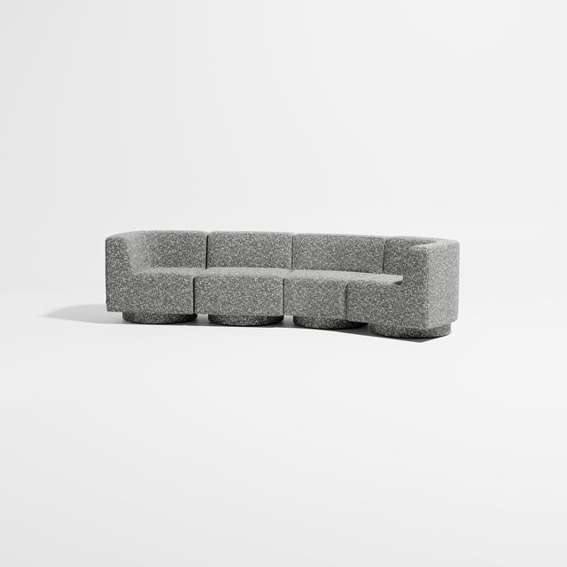 Confetti Modular Lounge - 4 Seater Angle Right | Upholstered Base | Gibson Karlo | Design By Them ** Kvadrat Zero 0004