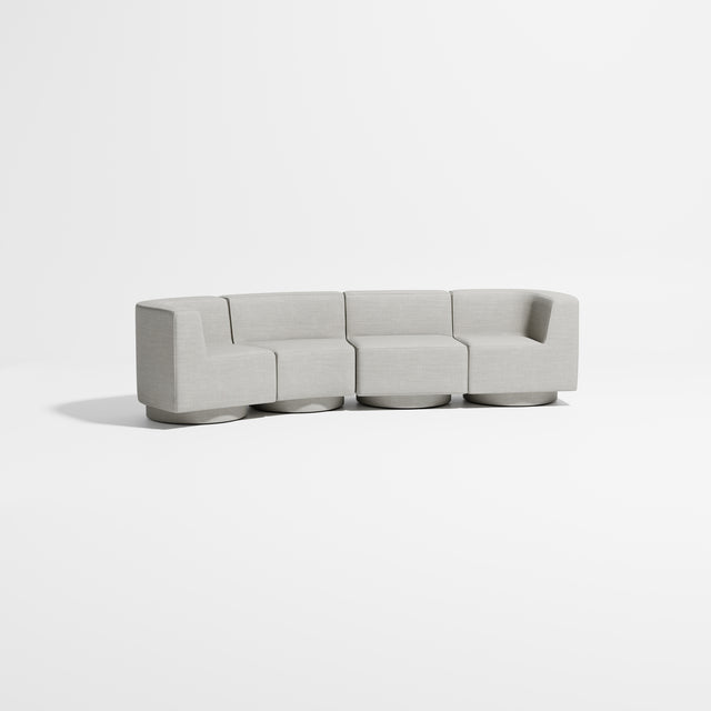 Confetti Modular Lounge - 4 Seater Angle Left | Upholstered Base | Gibson Karlo | Design By Them ** Kvadrat Canvas 2 0124