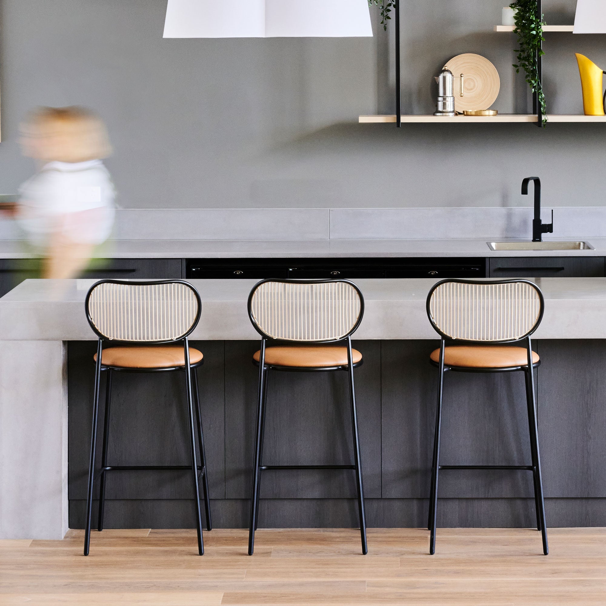 Piper Bar Chair Black/Beige with Leather Seat Pad | The Henry Retirement Village Canberra | DesignByThem | Gallery