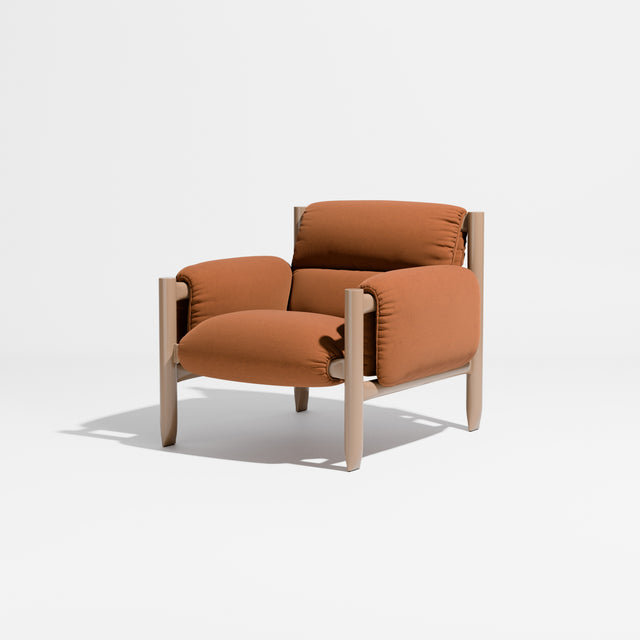 Cattle Armchair | Upholstered Armchair | Lounge Chair | Gibson Karlo | Design By Them | Camel Frame | Maharam Tempo 022
