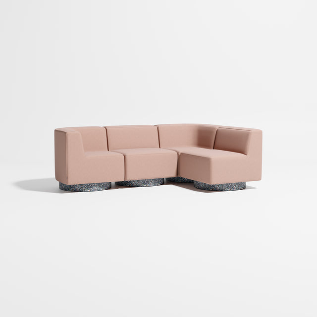 Confetti Modular Lounge - 4 Seater Corner Right | Recycled Plastic Base | Gibson Karlo | Design By Them ** Maharam Merit 0036