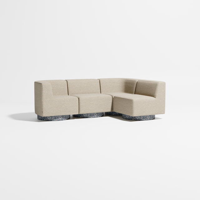 Confetti Modular Lounge - 4 Seater Corner Right | Recycled Plastic Base | Gibson Karlo | Design By Them ** Kvadrat Zero 0001