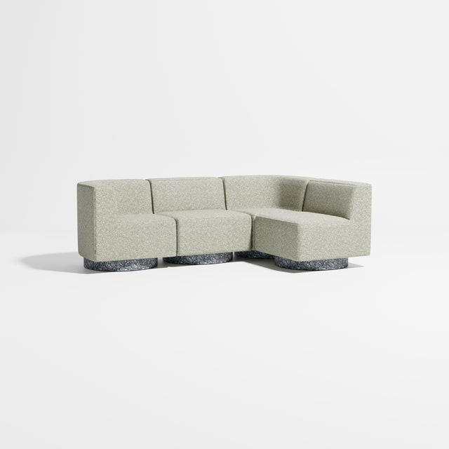 Confetti Modular Lounge - 4 Seater Corner Right | Recycled Plastic Base | Gibson Karlo | Design By Them ** Kvadrat Zero 0002