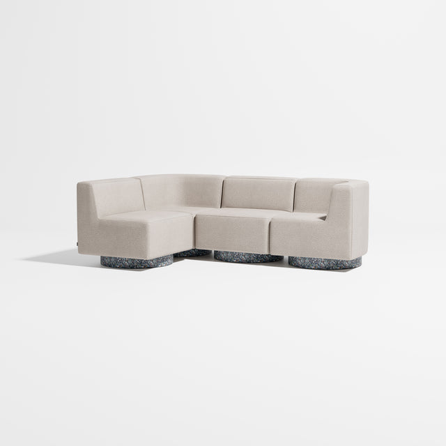 Confetti Modular Lounge - 4 Seater Corner Left | Recycled Plastic Base | Gibson Karlo | Design By Them ** Kvadrat Elle 0220