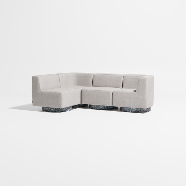 Confetti Modular Lounge - 4 Seater Corner Left | Recycled Plastic Base | Gibson Karlo | Design By Them ** Kvadrat Elle 0230