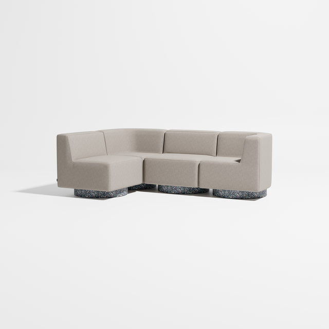 Confetti Modular Lounge - 4 Seater Corner Left | Recycled Plastic Base | Gibson Karlo | Design By Them ** Maharam Merit 0028