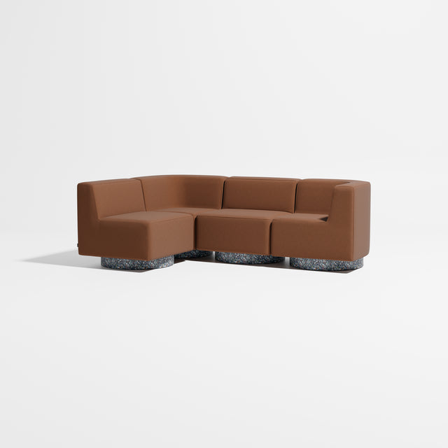 Confetti Modular Lounge - 4 Seater Corner Left | Recycled Plastic Base | Gibson Karlo | Design By Them ** Maharam Merit 0033