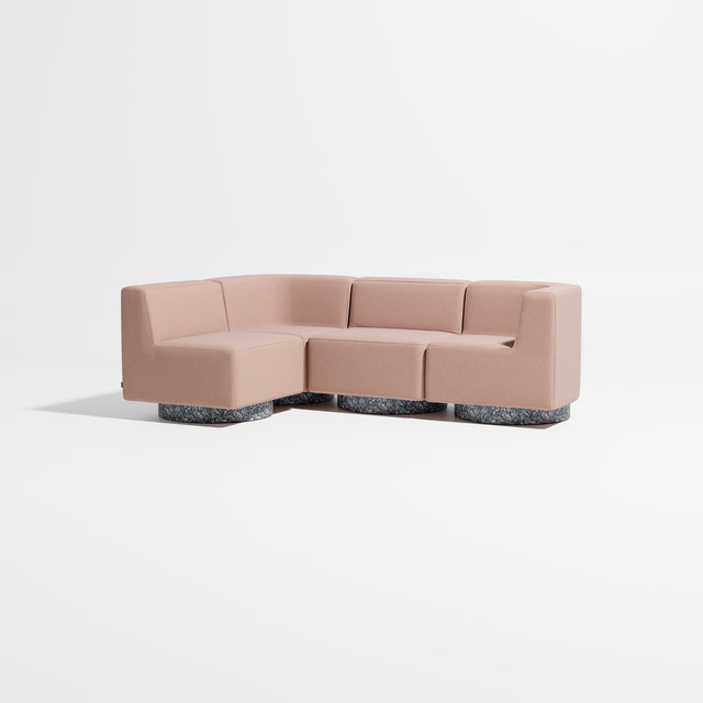 Confetti Modular Lounge - 4 Seater Corner Left | Recycled Plastic Base | Gibson Karlo | Design By Them ** Maharam Merit 0036
