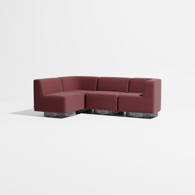 Confetti Modular Lounge - 4 Seater Corner Left | Recycled Plastic Base | Gibson Karlo | Design By Them ** Maharam Merit 0039