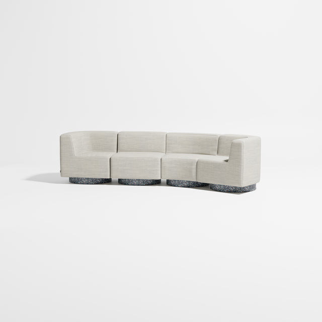 Confetti Modular Lounge - 4 Seater Angle Right | Recycled Plastic Base | Gibson Karlo | Design By Them ** Kvadrat Canvas 2 0114