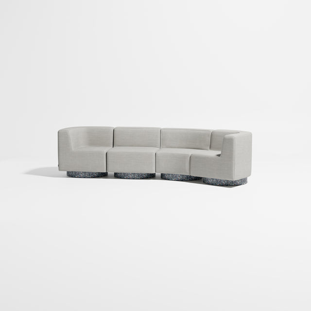 Confetti Modular Lounge - 4 Seater Angle Right | Recycled Plastic Base | Gibson Karlo | Design By Them ** Kvadrat Canvas 2 0124