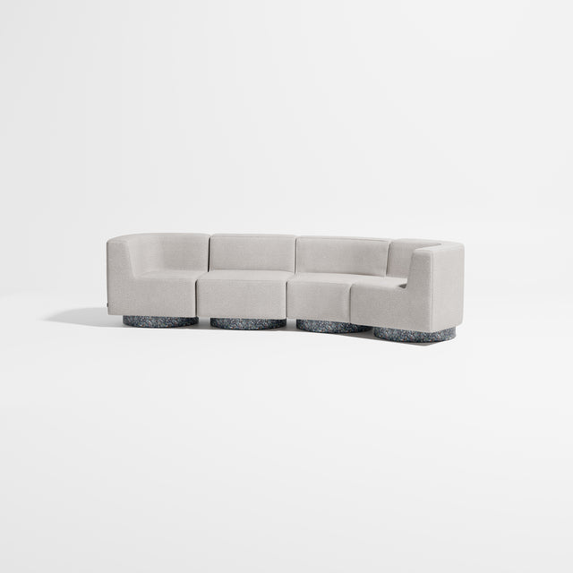 Confetti Modular Lounge - 4 Seater Angle Right | Recycled Plastic Base | Gibson Karlo | Design By Them ** Kvadrat Elle 0230