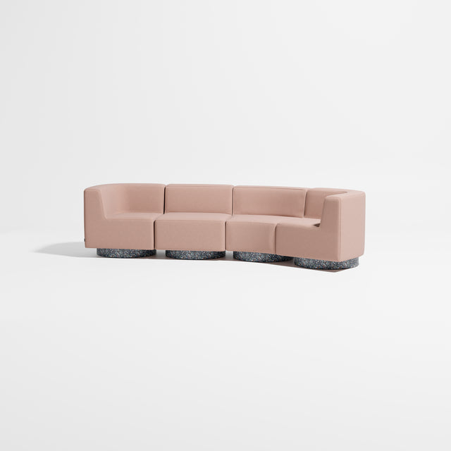 Confetti Modular Lounge - 4 Seater Angle Right | Recycled Plastic Base | Gibson Karlo | Design By Them ** Maharam Merit 0036