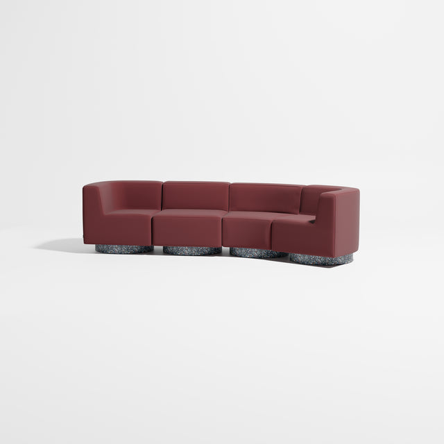 Confetti Modular Lounge - 4 Seater Angle Right | Recycled Plastic Base | Gibson Karlo | Design By Them ** Maharam Merit 0039