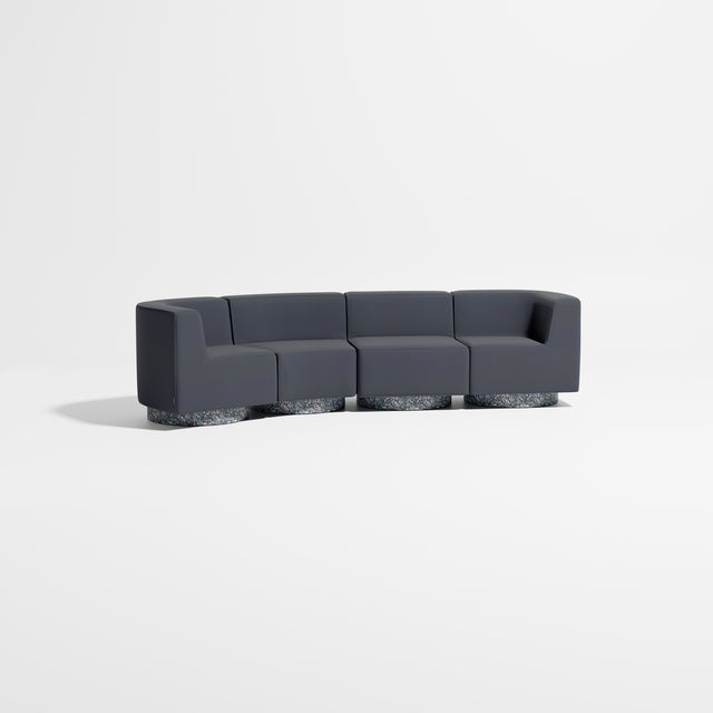 Confetti Modular Lounge - 4 Seater Angle Left | Recycled Plastic Base | Gibson Karlo | Design By Them ** Kvadrat Autumn 0791
